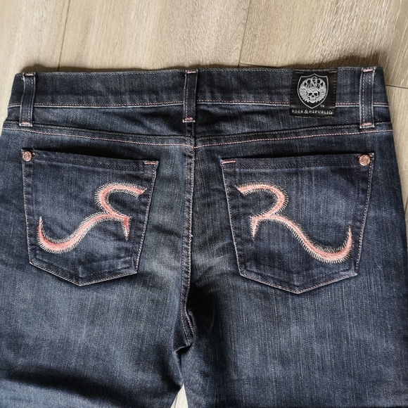 Rock & Republic Flare Rose Gold Jeans Mid Rise 30 - Picture 3 of 11